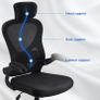 Adjustable headrest office chair, high-back ergonomic computer swivel seat with lumbar support, height adjustment, 360 rotation, tilt function, and 90 flip-up armrests for home office Image 10