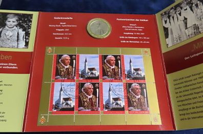 Pope Benedict coin medal stamps cover 2007 80th birthday