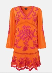 New Without Tags Karen Millen Embroidered Ladder Mini Dress