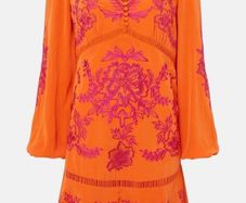 New Without Tags Karen Millen Embroidered Ladder Mini Dress