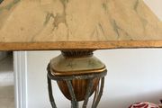 Antique marble lamps with gold detailing x 2