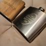 Bushmills Whiskey and Cuban Wood Veneer Licor Flasks 2. Image 2