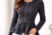 Brand New Savida Zip Up Peplum Top (Size: 8)