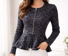 Brand New Savida Zip Up Peplum Top (Size: 8)