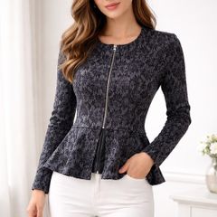 Brand New Savida Zip Up Peplum Top (Size: 8)