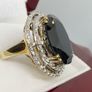 Silver Black & Gold Stunning statement ring Image 6