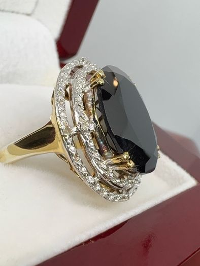 Silver Black & Gold Stunning statement ring