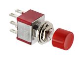 PS-202 Mini 6MM 6Pin DPDT Momentary Push Button Switch With Red Cap