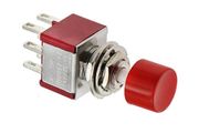 PS-202 Mini 6MM 6Pin DPDT Momentary Push Button Switch With Red Cap
