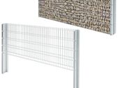 2D Gabion Fence Galvanised Steel 2.008x0.83 m 4 m (Total Length) Silver