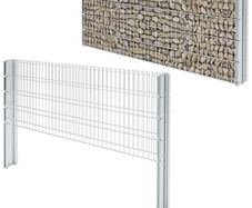 2D Gabion Fence Galvanised Steel 2.008x0.83 m 4 m (Total Length) Silver