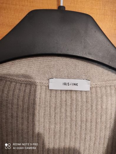 High end brand Iris and Ink,wool/cashmere mix v-neck ladies cardigan