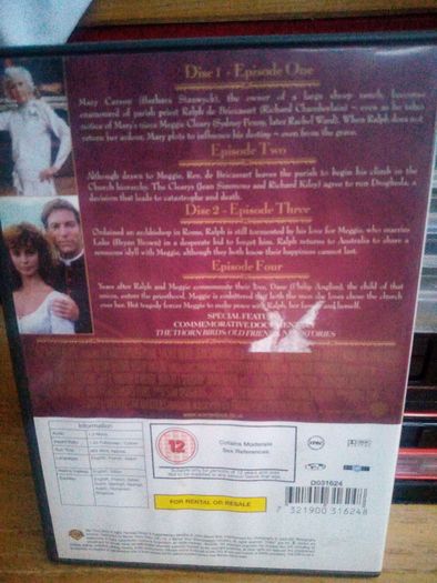 The Thorn Birds Dvd Richard Chamberlain Drama