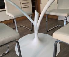 Calligaris dining table. Ez living dining chairs