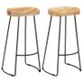 Set of 2 Bar Chair Brown and Black Image 5