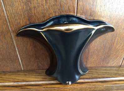 Black & Gold Art Deco Wall Vase