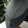 Ruby Cluster Snowflake Pendant Necklace, 925 Sterling Silver, 18 inch Chain Image 5