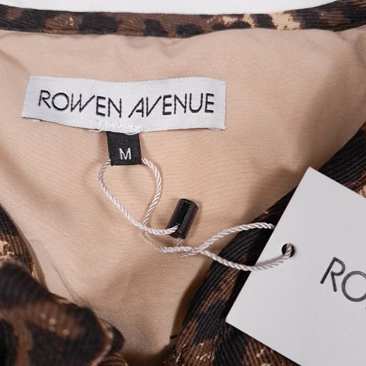 Rowen Avenue Brown Tan Leopard Print Tie-Front Cotton Waistcoat Gilet 12-14UK/40-42EU