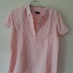 Pink Adolfo Dominguez Polo Top Sz Small Int