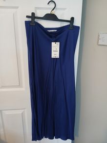 Blue Ladies satin skirt