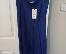Blue Ladies satin skirt