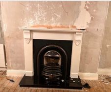 Fireplace back and hearth