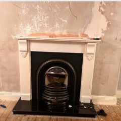 Fireplace back and hearth