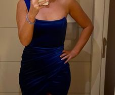 Royal blue velvet dress