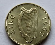 Ireland Six Pence coin strike error 1969 6d
