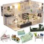Dollhouse Miniature with Furniture, DIY DollHouse Kit Plus Dust Proof and Music Movement, 1:24 Scale Creative Room (MULTIPLE STYLES Image 6