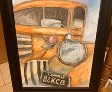 Oil painting of lorry framed free postage
