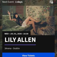 2 x Lily Allen Standing Tickets Face Value