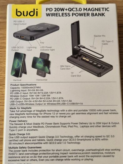 Magnetic wireless power bank.