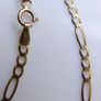 Vintage (long over 24") Solid 9ct Yellow Gold 375 Figaro Necklace length 24,2" - 3,9g Image 6