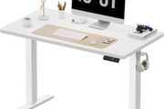100 x 60 cm Standing Desk, Electric Height Adjustable Desk with 2 Hooks