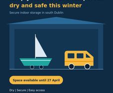 Secure indoor storage for boats and campervans in South Dublin