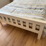 Cream wooden double bed Image 3
