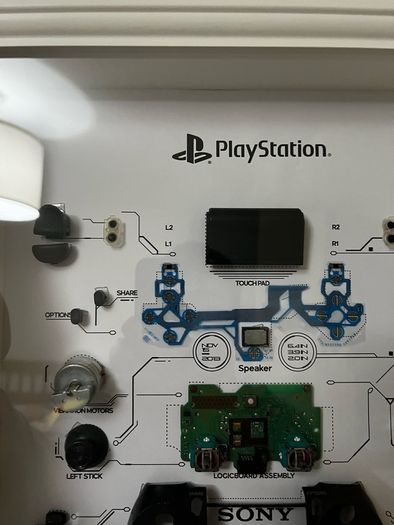 Sony Dualshock 4 PS4 Controller Teardown Frame Art Handmade!