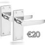 Chrome Elegance Range Polished Chrome Victorian Scroll Lever Latch Handles, Polished Chrome Backplate Door Handles, Contemporary Design for Internal Wooden Doors (MULTIPLE STYLES) Image 2