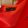 Orange Belted Peplum Bardot Dress Image 5