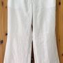 Ladies White Linen Trousers H&M.  Eu 40 Medium Size 12.  Nice Wide Leg. Dressy Or Casual.  In Super Condition. Image 8