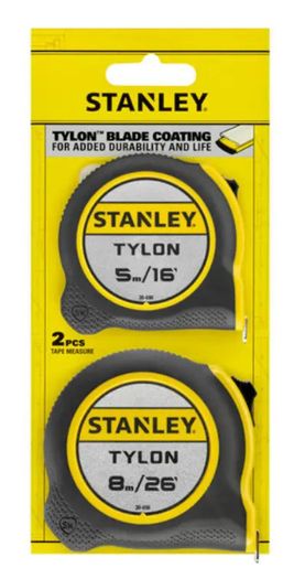 STA998985 Tylon Pocket Tapes 5m/16ft + 8m/26ft (Twin Pack)