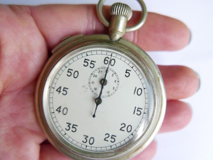 Military Pocket Watch Stopwatch Timer Antique CUPREL Dennison Watch Case (works well)