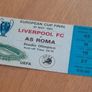 AS ROMA  v Liverpool Souvenir Ticket European Cup 1984 Image 2