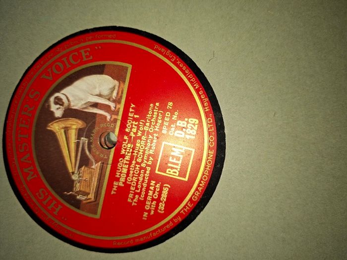The Hugo Wolf Society Classical Music Series 12-inch 78 RPM released by His Master's Voice (HMV) 1945 postage available