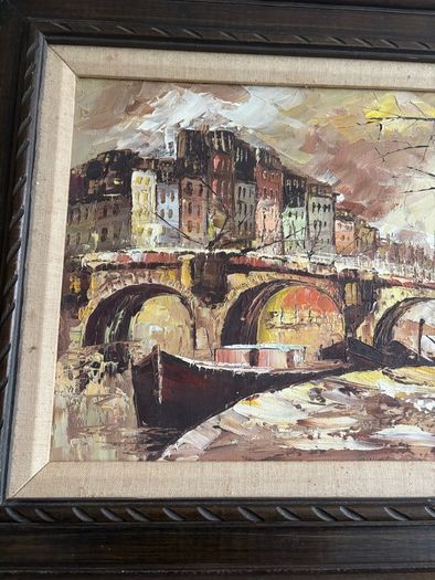 Original Oil Painting Of A Cityscape