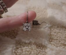 vintage sterling silver solitaire earrings