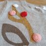 Fantastic H&M Christmas Jumper Reindeer Gold Pom Pom Age 14 Yrs Image 10