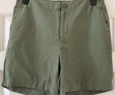 Ladies Khaki Linen Mix Shorts by Dunne's
