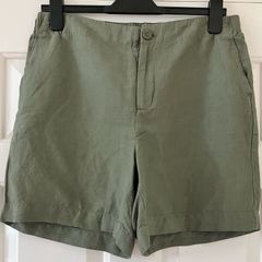 Ladies Khaki Linen Mix Shorts by Dunne's
